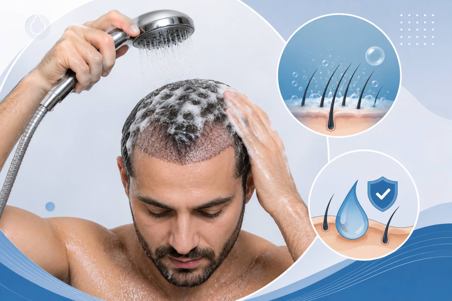 آموزش شستشوی سر بعد از کاشت مو؛ راهنمای گام‌به‌گام روزهای اول